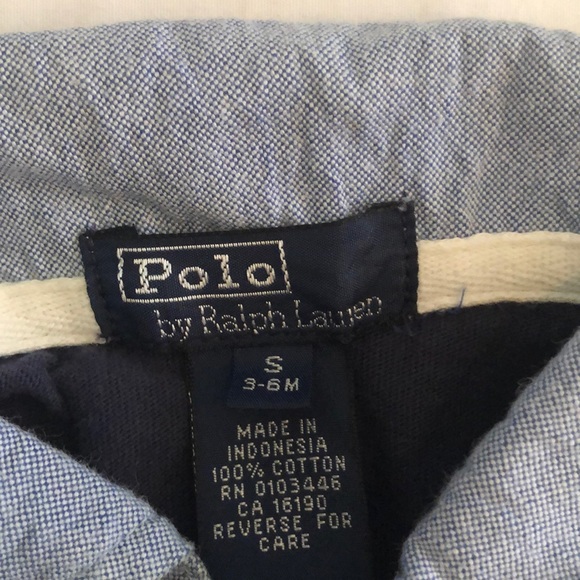 Polo by Ralph Lauren navy sun suit 3-6 months - Picture 2 of 3